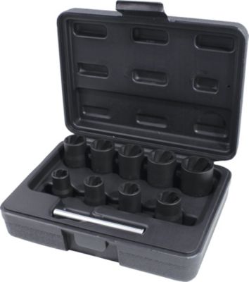 KS Tools 913.3855 Coffret de douilles à chocs pour écrous abimés 38'' 10 à 19 mm 10 pcs