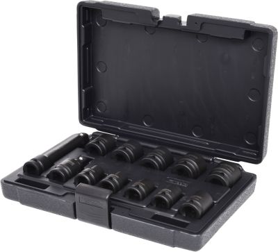 KS Tools 515.0112 Coffret de Douilles à Choc 6 Pans 12' Caisse à Outil en Compacte Outillage Mécanique Avec Clé à Cliquet 10 Douilles Cardan Rallonge 12 Pièces