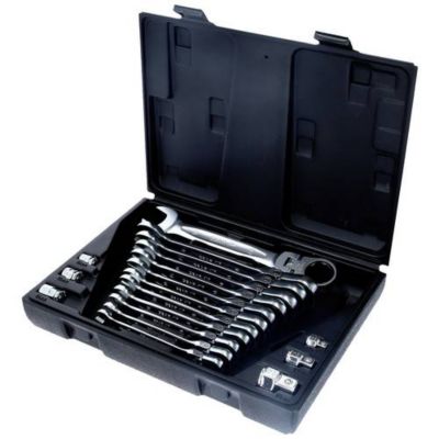 Coffret de clés mixtes à cliquet à tête inclinable à verrouillage GEARplus KS TOOLS