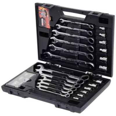 KS Tools 503.4960 Jeu de clés mixtes à cliquet 30 pièces Gearplus RINGSTOP 19 mm