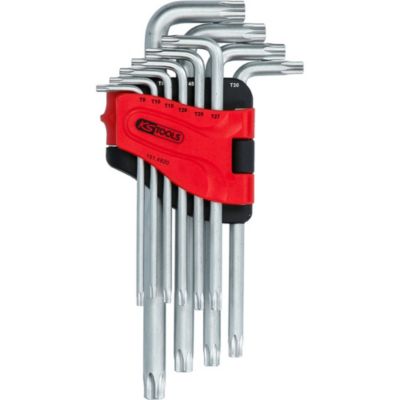 Clef TORX Acier trempé 11 clés Support de rangement Longue Chromée