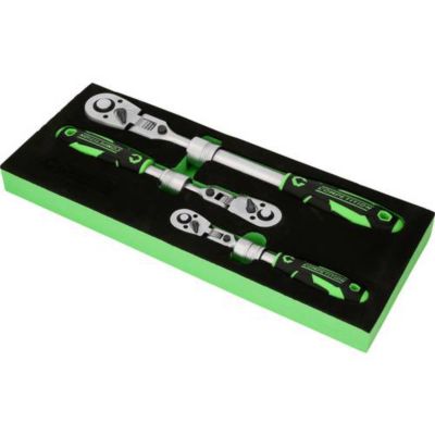 KS Tools COMPETITION set 3 pièces cliquets télescopiques 14" 45 dents longueur 299 mm.