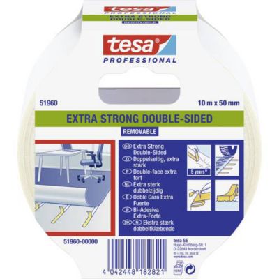 tesa Extra Strong 51960 00000 11 Ruban de pose double face 10 x 50 mm