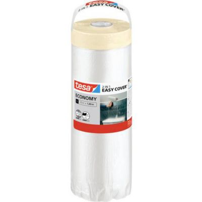 tesa Easy Cover film de masquage universel 25 x 140 cm avec bande adhésive intégrée