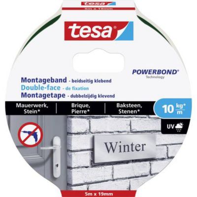 tesa BRICK & STONE 77749 00000 00 Ruban de montage Powerbond 5 x 19 mm fixation extra forte