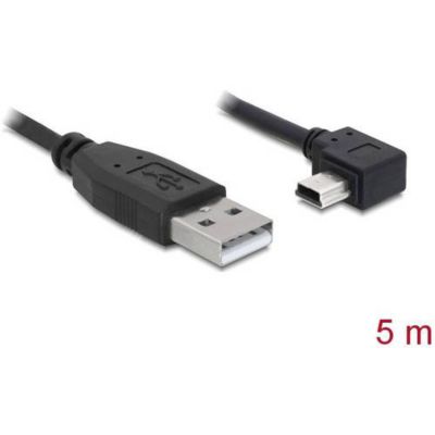Delock Câble USB 2.0 USB-A mâle vers USB mini-B mâle 5 m noir 82684 - vue 2