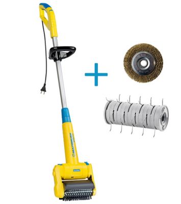 Brosse de terrasse électrique FILAIRE Multibrush Gloria + aérateur de gazon offert + kit nettoyeur de joint