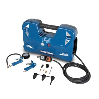 Scheppach Compresseur portatif Aircase - 1100W - 8bar - Forte admission d'air 180 l/min - 2l de réservoir - Accessoires inclus