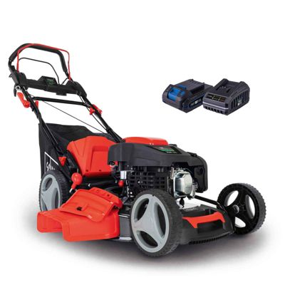 Tondeuse thermique autotractée 4 en 1 SCHEPPACH Démarrage électrique 53cm de coupe 224cc MS225 53E