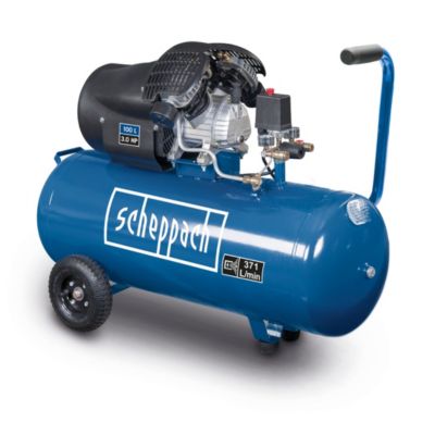 Compresseur Scheppach HC120DC - 230V - 2200W - 10 bar - 100L - 412 L/min - double cylindre - manomètre intégré