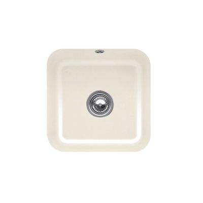 Evier 1 bac VILLEROY ET BOCH Cisterna 50 Crème CeramicPlus avec vidage automatique