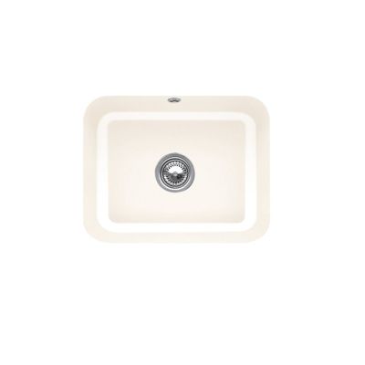 Evier 1 bac VILLEROY ET BOCH Cisterna 60C Crème CeramicPlus avec vidage auto