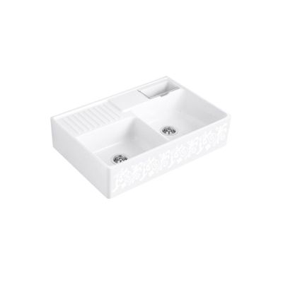 Evier cuisine VILLEROY ET BOCH Tradition Pearl CeramicPlus avec vidage manuel