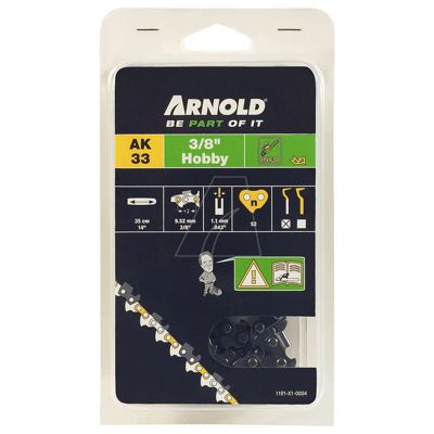 Arnold Chaîne de tronçonneuse 38" 1 1 mm 52 maillons d'entraineurs gouges demi rondes