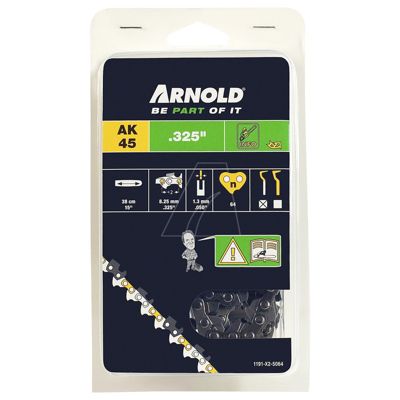 Arnold Chaîne de tronçonneuse 325"/1 3 mm 64 maillons d'entraineurs gouges demi rondes