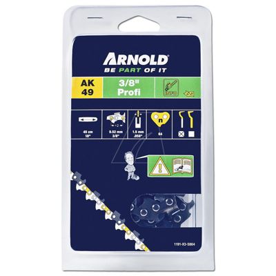 Arnold Chaîne de tronçonneuse 38" 1 5 mm 64 maillons d'antirebond gouges demi rondes