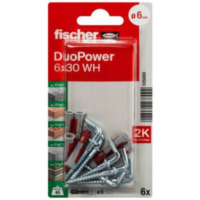 FISCHER Blister de 4 Chevilles duopower 8x40 avec crochet rond - vue 5