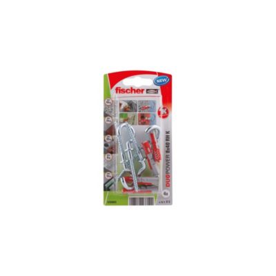 FISCHER Blister de 4 Chevilles duopower 8x40 avec crochet rond - vue 2