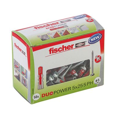 Boîte De 50 Chevilles Bi-matière Fischer Duopower Ph Avec Vis