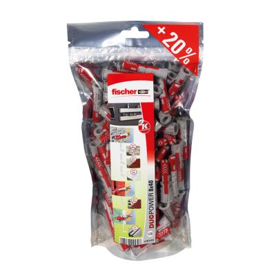 Chevilles fischer DuoPower 8x40 Bi matière matériaux 120 pièces - vue 2