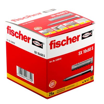 25 chevilles pour murs pleins Fischer Ø10x50mm