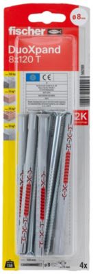 Cheville rallongée Fischer DuoXpand 8 x 120 mm, 4 pièces