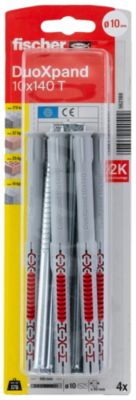 Cheville rallongée Fischer DuoXpand 10 x 140 mm, 4 pièces