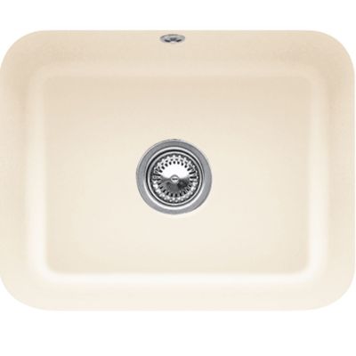 Evier 1 bac VILLEROY ET BOCH Cisterna 60C Ivory CeramicPlus