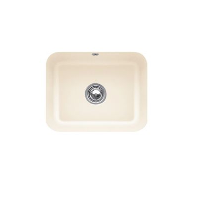 Evier 1 bac VILLEROY ET BOCH Cisterna 60C Ivory CeramicPlus avec vidage auto