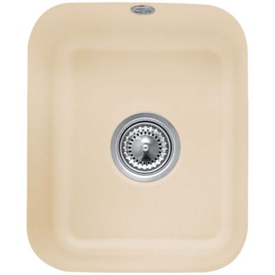 Evier 1 bac VILLEROY ET BOCH Cisterna 45 Ivory CeramicPlus avec vidage manuel