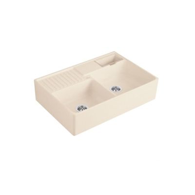 Evier cuisine VILLEROY ET BOCH Tradition Ivory CeramicPlus avec vidage automatique