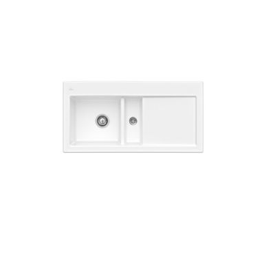 Evier VILLEROY & BOCH Subway 60 1 cuve 12 egouttoir a droite Snow CeramicPlus