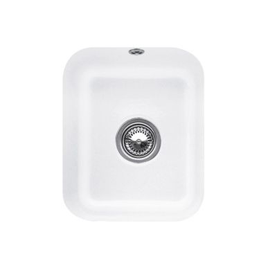 Evier 1 bac VILLEROY ET BOCH Cisterna 45 Snow CeramicPlus avec vidage automatique