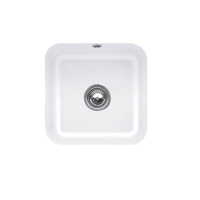 Evier 1 bac VILLEROY ET BOCH Cisterna 50 Snow CeramicPlus avec vidage manuel