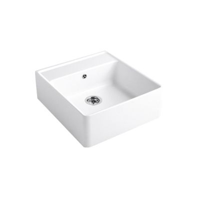 Evier timbre office VILLEROY ET BOCH Tradition Snow CeramicPlus avec vidage manuel