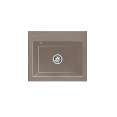 Evier VILLEROY ET BOCH Subway 60 60 x 51cm sans egouttoir Timber CeramicPlus avec vidage automatique