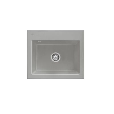 Evier VILLEROY ET BOCH Subway 60 60 x 51cm sans egouttoir Fossile CeramicPlus avec vidage automatique