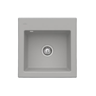 Evier VILLEROY ET BOCH Subway 50 525 x 51 cm sans egouttoir Fossile CeramicPlus avec vidage manuel