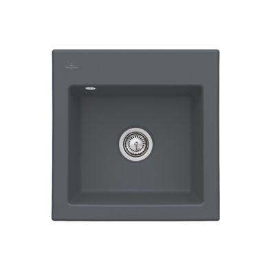 Evier VILLEROY ET BOCH Subway 50 52 5 x 51 cm sans egouttoir CeramicPlus avec vidage automatique