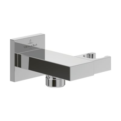 Support mural pour douchette avec raccordement VILLEROY ET BOCH Universal Showers rectangle Chrome