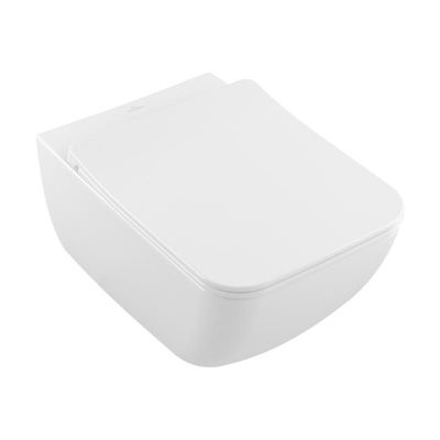 WC suspendu Villeroy & Boch FORFAIT COMBINÉ sans pont à encastrer direct + siège avec fermeture lente mod. brise
