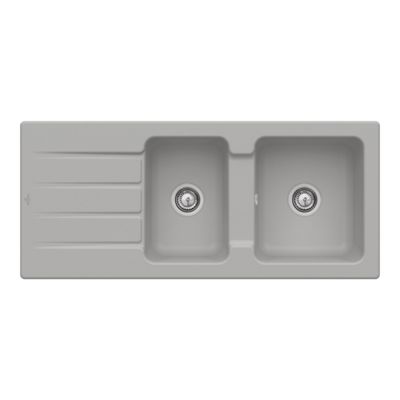 Evier 1 bac et demi 116 x 51 cm VILLEROY ET BOCH Architectura 80 Fossile - vue 2