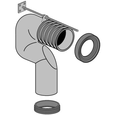VILLEROY & BOCH Coude spécial pour cuvette sortie verticale 175 265 mm - vue 2