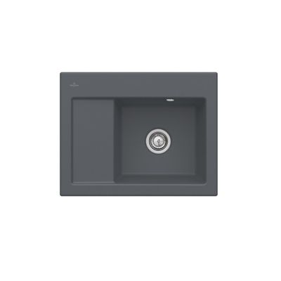 Evier 1 bac VILLEROY ET BOCH Subway 45 Compact 65 x 51 cm egouttoir a gauche CeramicPlus avec vidage manuel - vue 2