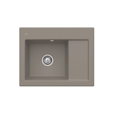 Evier 1 bac VILLEROY ET BOCH Subway 45 Compact 65 x 51 cm egouttoir a droite Timber CeramicPlus avec vidage manuel
