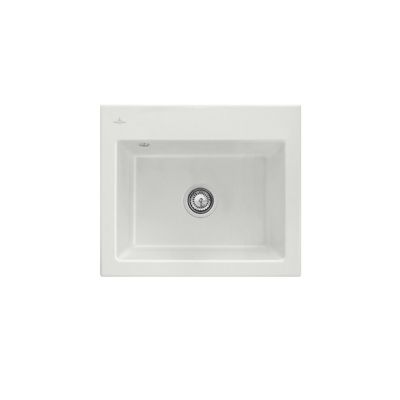 Evier VILLEROY ET BOCH Subway 60 60 x 51cm sans egouttoir Steam CeramicPlus avec vidage automatique