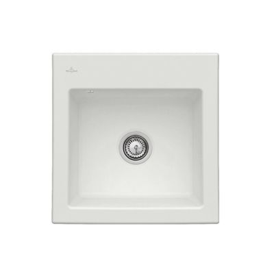 Evier VILLEROY ET BOCH Subway 50 52 5 x 51 cm sans egouttoir Steam CeramicPlus avec vidage automatique
