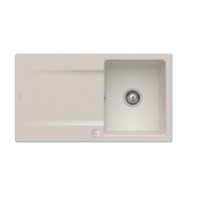 Evier 1 bac VILLEROY ET BOCH Siluet 50 Steam CeramicPlus Avec vidage manuel