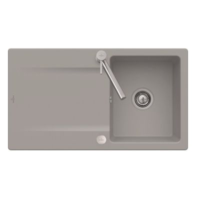 Evier 1 bac VILLEROY ET BOCH Siluet 50 Fossile CeramicPlus Avec vidage automatique