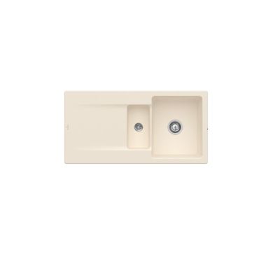 Evier 1 bac 12 VILLEROY ET BOCH Siluet 60 R Ivory CeramicPlus avec vidage automatique